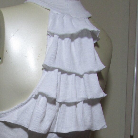 Chaser White Ribbed Tank Tiered Back Neck Band - Picture 11 of 11